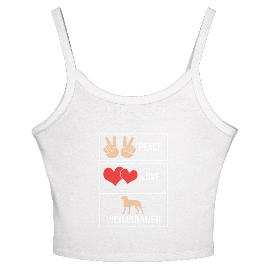Weimaraner Dog Lover Pet Peace Love Weimaraner Women's Spaghetti Strap Tank Top