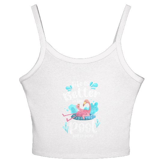 Swimming Pool Sun Swimming Trunks Women's Spaghetti Strap Tank Top