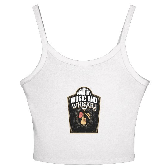 Country Music & Whiskey Cowboy Western Women's Spaghetti Strap Tank Top