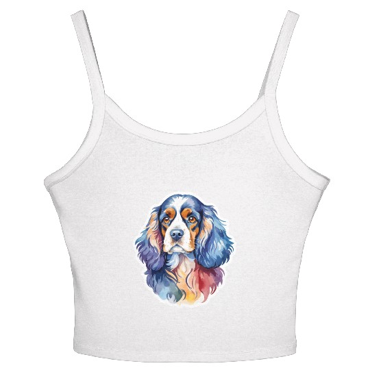 American Cocker Spaniel Watercolor Women's Spaghetti Strap Tank Top