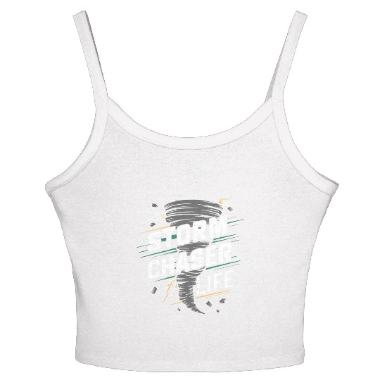 Tornado Chasing Adventures: Embrace Nature's Fury Women's Spaghetti Strap Tank Top