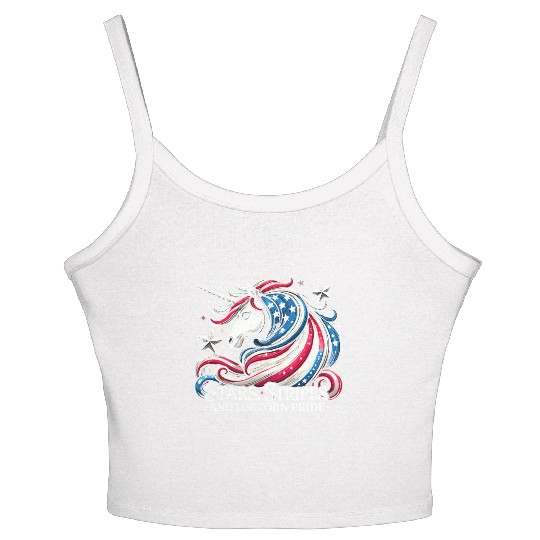 Star-Spangled Unicorn with American Pride and Women's Spaghetti Strap Tank Top