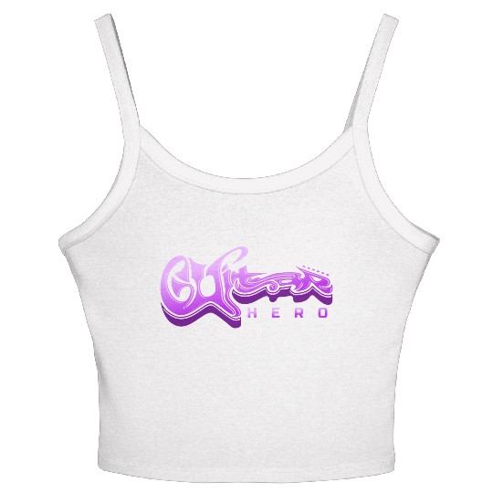 Guitar Hero - Typography Design Women's Spaghetti Strap Tank Top