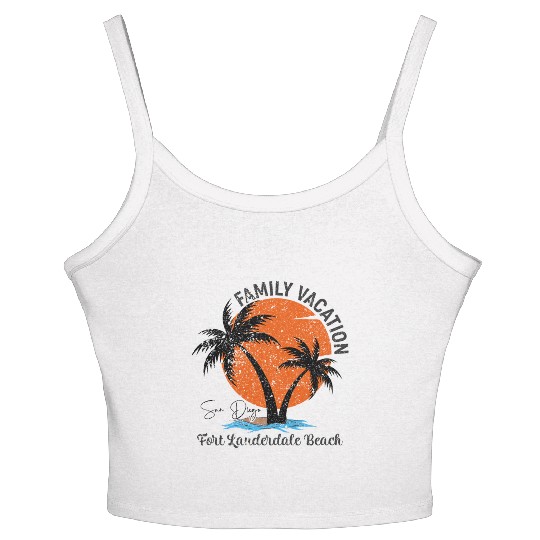 Family Vacation San Diego Fort Lauderdale Beach Women's Spaghetti Strap Tank Top