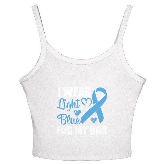 I wear Light Blue for my dad Prostate cancer Women's Spaghetti Strap Tank Top