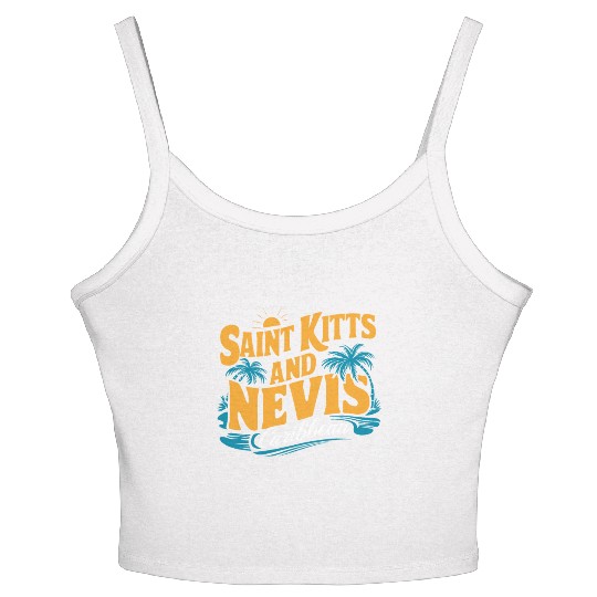 Saint Kitts And Nevis Caribbean Souvenir Women's Spaghetti Strap Tank Top