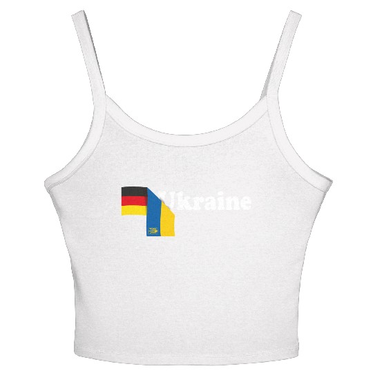 Germany Ukraine Tryzub Flag Women's Spaghetti Strap Tank Top