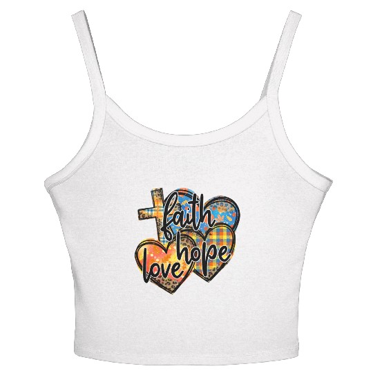 Faith Hope Love Hearts Cross Religion Women's Spaghetti Strap Tank Top