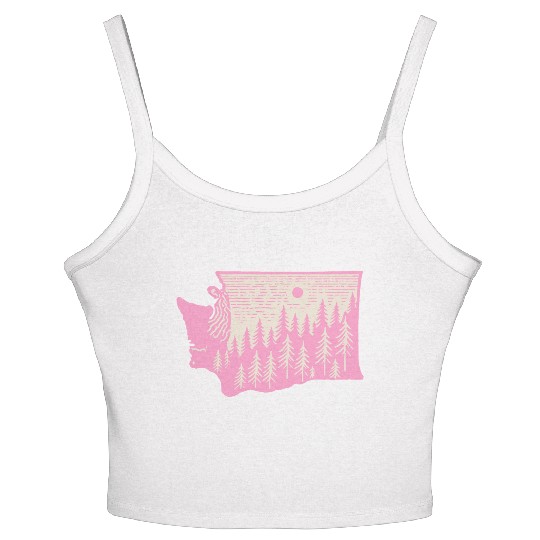 Washington DC Wild Outline State Women's Spaghetti Strap Tank Top