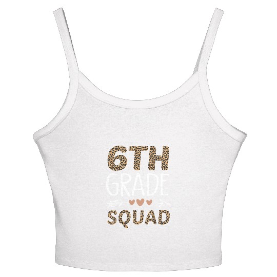 6th Grade Squad Leopard Teacher Student Women's Spaghetti Strap Tank Top