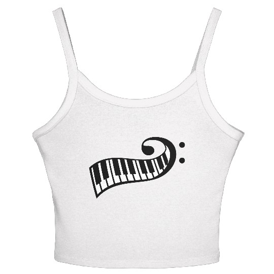 Keyboard Music Bass Note Piano Keys Party Design Women's Spaghetti Strap Tank Top