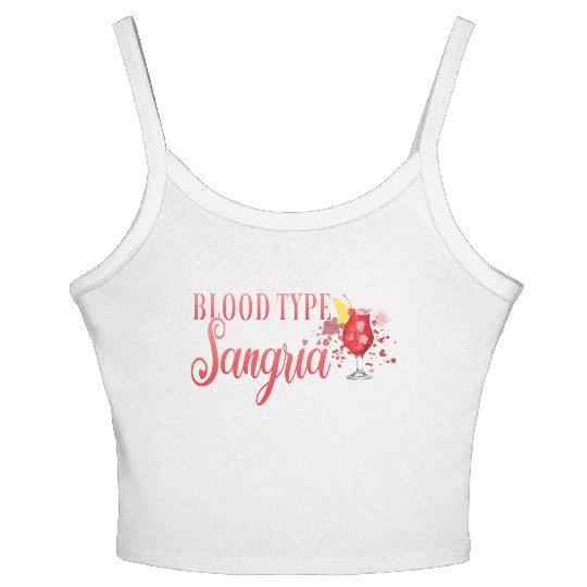 Cocktail Bartender Blood Type Sangria Women's Spaghetti Strap Tank Top