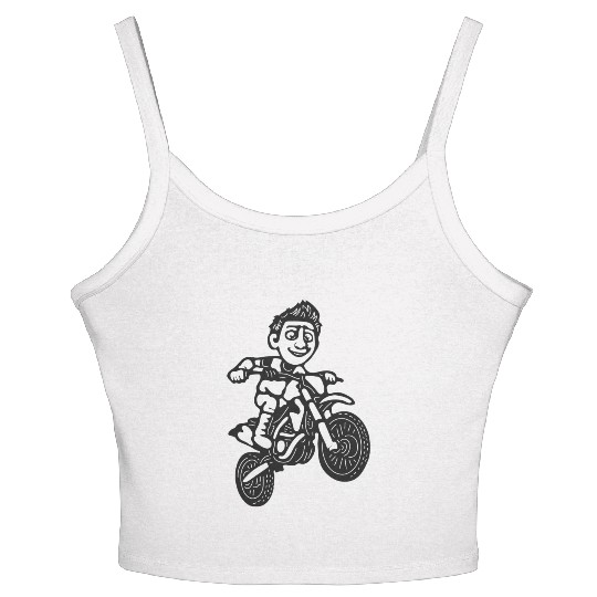Wheelie Silly: Dirt Bike Comics & Rider Fails 018 Women's Spaghetti Strap Tank Top