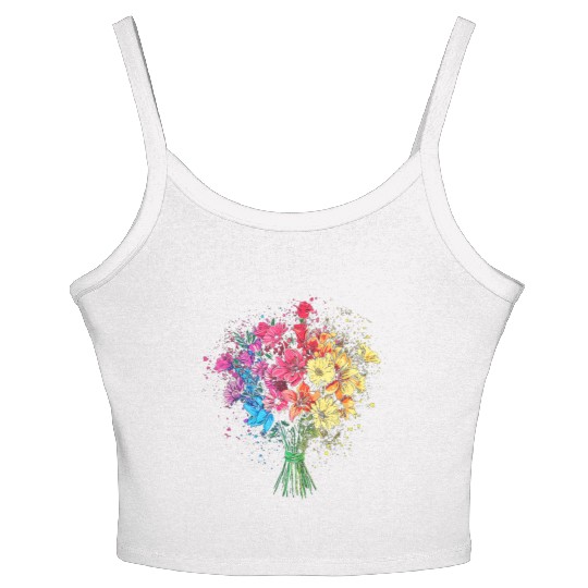 Flower Nature Art Graphic Women's Spaghetti Strap Tank Top