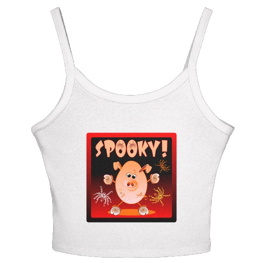 HAPPY HALLOWEEN SPIDERS PIGLET Women's Spaghetti Strap Tank Top