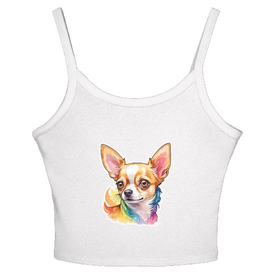 Chihuahua Watercolor Women's Spaghetti Strap Tank Top