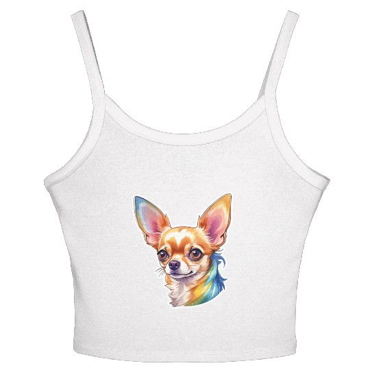 Chihuahua Watercolor Women's Spaghetti Strap Tank Top