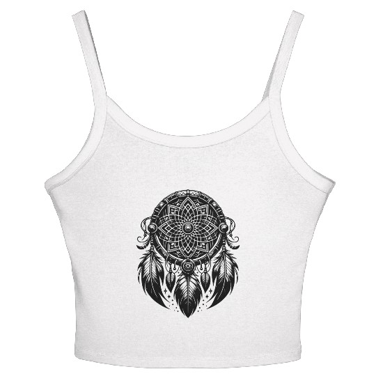 Old Dreamcatcher Cult Object Feather Style Women's Spaghetti Strap Tank Top
