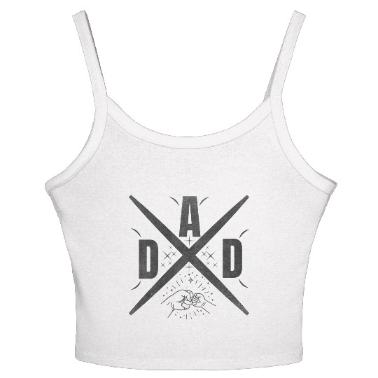 Dad Cross fistbomb father and son and daughter Women's Spaghetti Strap Tank Top