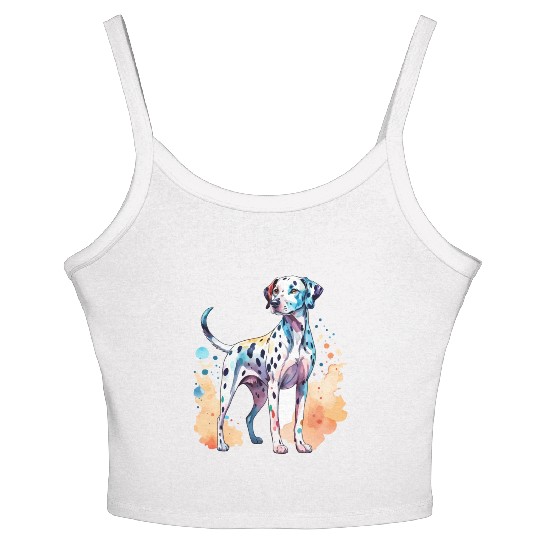 Dalmatian Dog Watercolor Women's Spaghetti Strap Tank Top