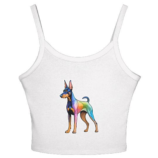 Dobermann Watercolor Women's Spaghetti Strap Tank Top