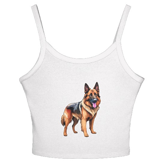 Belgian Shepherd Watercolor Women's Spaghetti Strap Tank Top