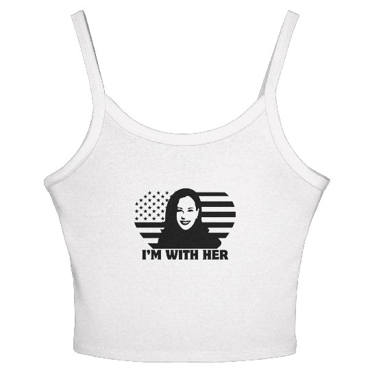 I m With Her 2024 President Kamala Harris Women's Spaghetti Strap Tank Top
