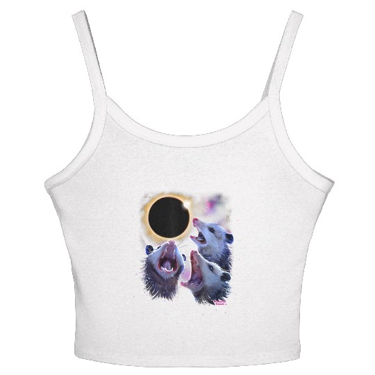 Opossums Howling Eclipse Possum Women's Spaghetti Strap Tank Top