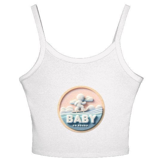 Baby on Board Skateboard Announcement Women's Spaghetti Strap Tank Top
