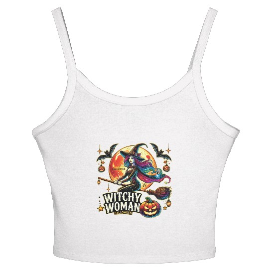 Couple Halloween Husband Witchy Woman Halloween Women's Spaghetti Strap Tank Top