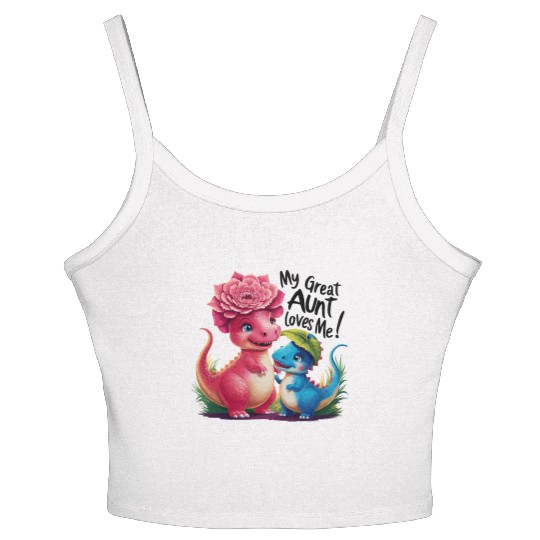My Great Aunt Loves Me Dinosaur Women's Spaghetti Strap Tank Top