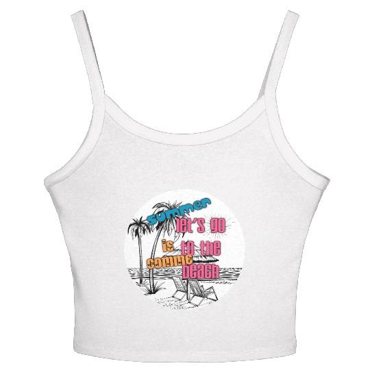 Let's go to the beach Women's Spaghetti Strap Tank Top