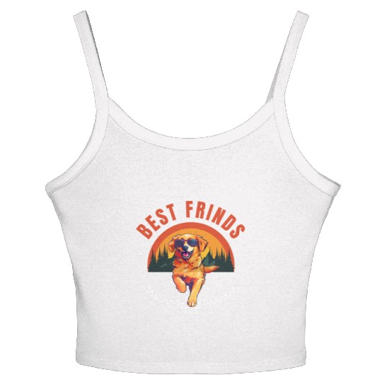 BEST FRINDS BEAGLE DOG Women's Spaghetti Strap Tank Top