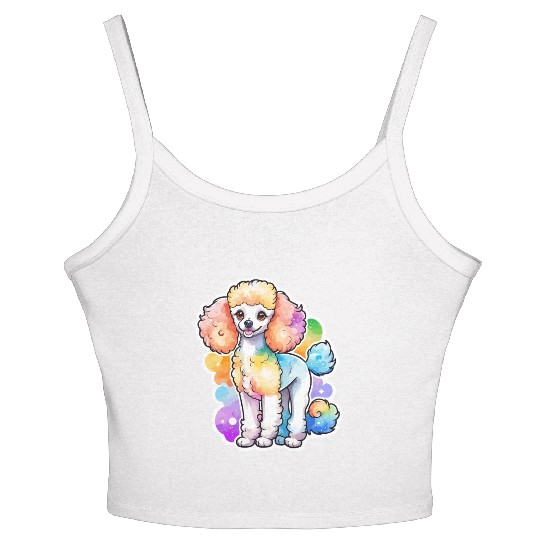 Poodle Watercolor Women's Spaghetti Strap Tank Top
