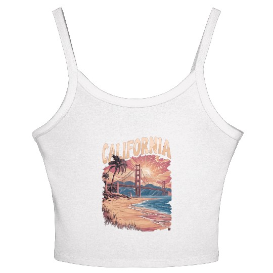 CALIFORNIA GOLDEN GATE BRIDGE BAY AREA Women's Spaghetti Strap Tank Top