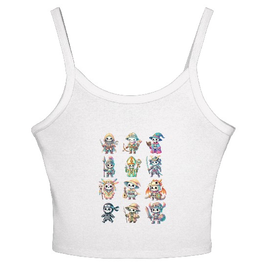 Skeleton Adventure Dungeon Characters Fantasy Women's Spaghetti Strap Tank Top