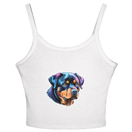 Rottweiler Watercolor Women's Spaghetti Strap Tank Top