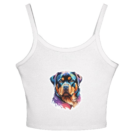 Rottweiler Watercolor Women's Spaghetti Strap Tank Top
