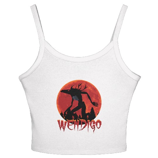 Cryptid Monsters Folk Wendigo Cryptid Creepy Women's Spaghetti Strap Tank Top