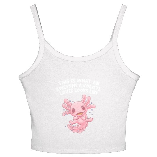 Awesome Axolotl Lover Looks Like Animal Meme Women's Spaghetti Strap Tank Top