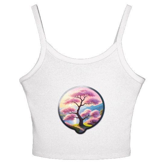 Blooming Cherry Blossom by Riverbank Women's Spaghetti Strap Tank Top