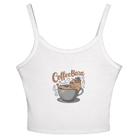 Coffeebara Capybara Coffedrinker Women's Spaghetti Strap Tank Top