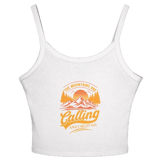 the mountains are calling and i must go Women's Spaghetti Strap Tank Top