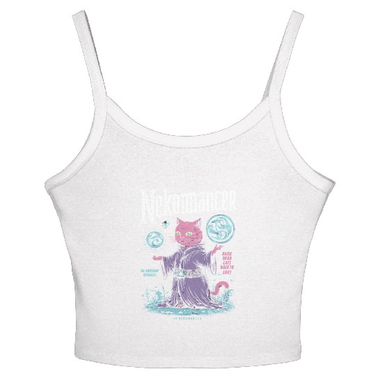 Nekomancer Cat Sorcerer - Dark Fantasy Design Women's Spaghetti Strap Tank Top