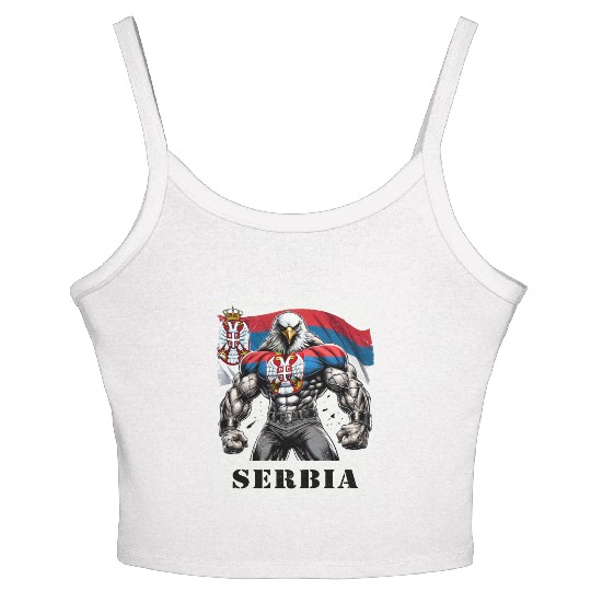 Serbia Eagle Bodybuilding Design Women's Spaghetti Strap Tank Top