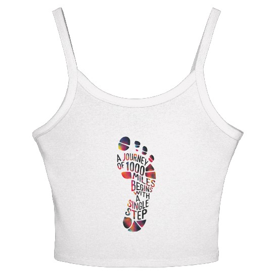 Walking Walk Footprint Miles Step Running Women Women's Spaghetti Strap Tank Top