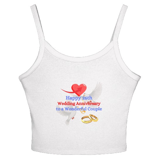 wedding Anniversary 26th Women's Spaghetti Strap Tank Top