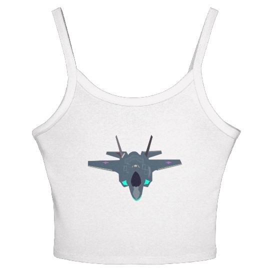 Stealthy F-35 Fighter Jet Design Women's Spaghetti Strap Tank Top