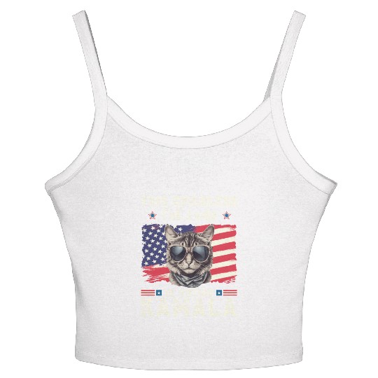 This childless Cat lady for kamala Harris 2024 Women's Spaghetti Strap Tank Top