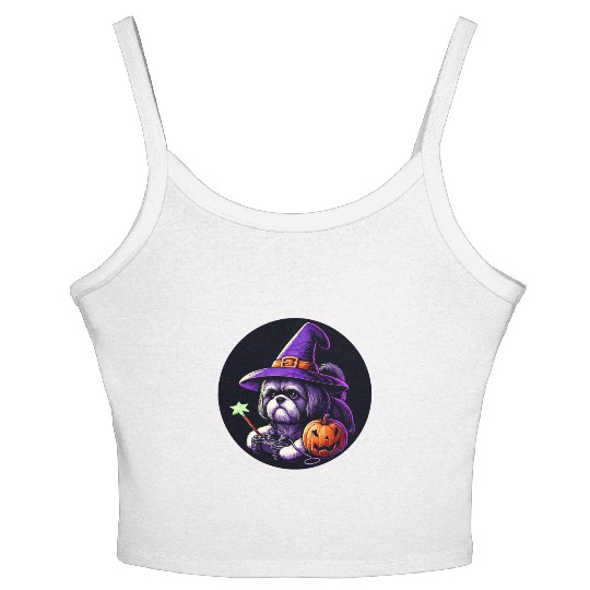Dog lovers and gamers love fantasy Halloween Women's Spaghetti Strap Tank Top